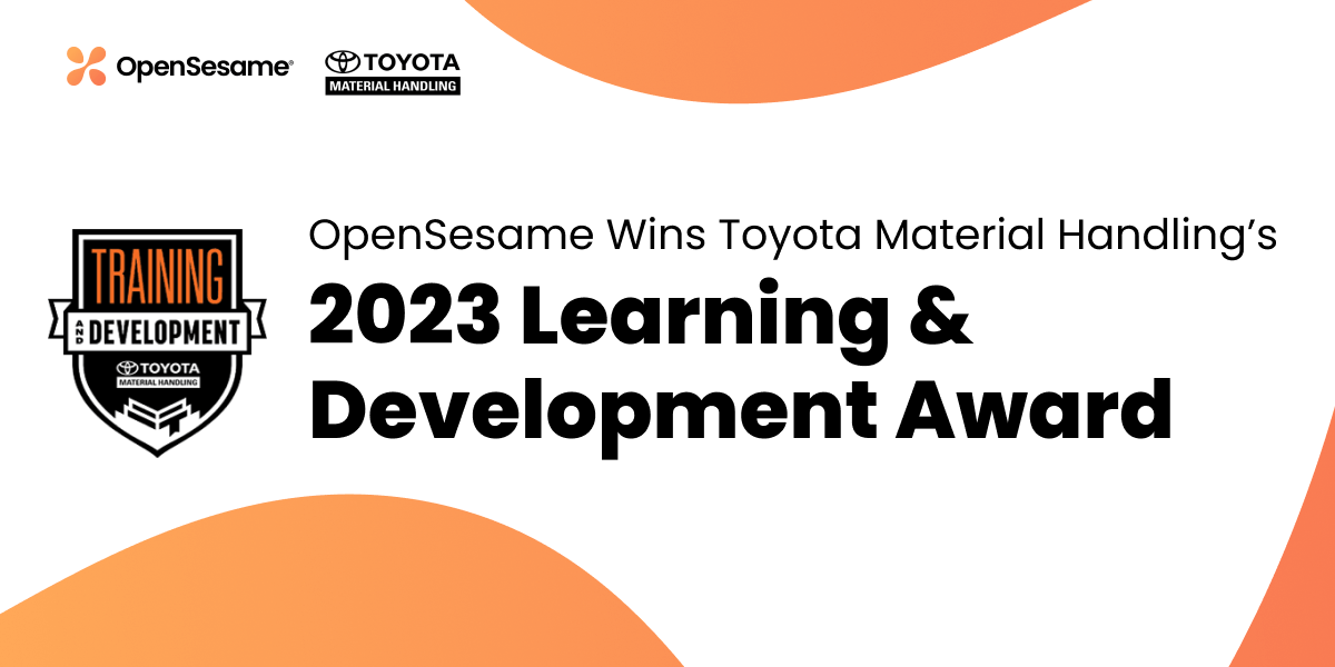 OpenSesame Wins Toyota Material Handling’s 2023 Learning & Development Award